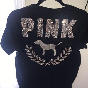 Black tshirt with bling detail